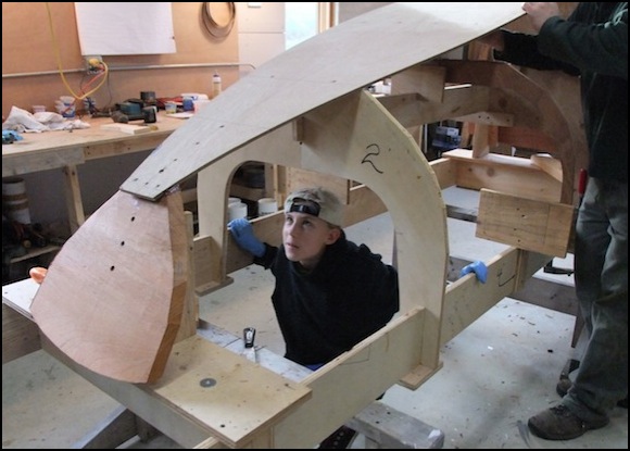 Compass Harbor pram bottom going on